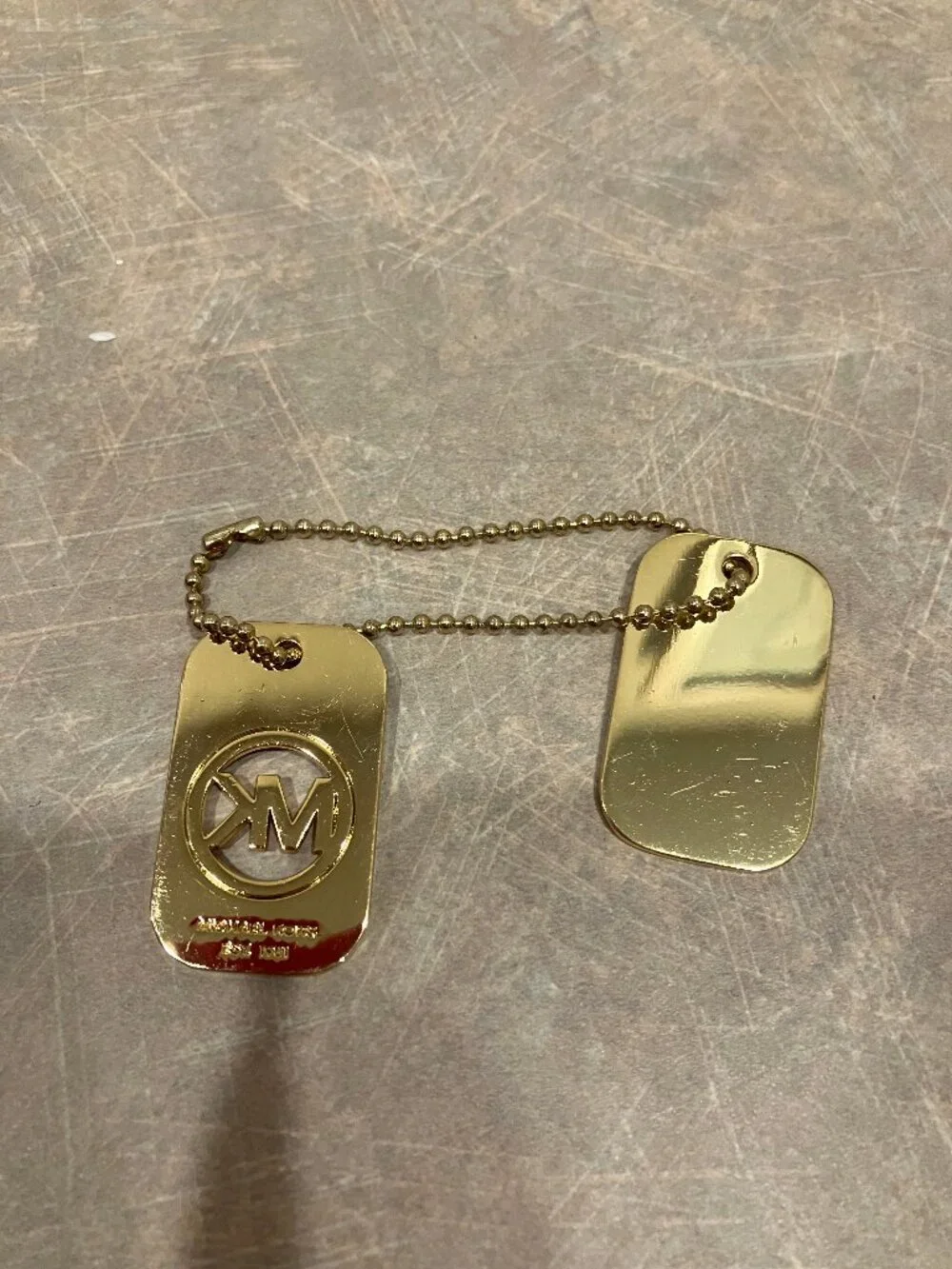 Gold Michael Kors Metal Bag Tag